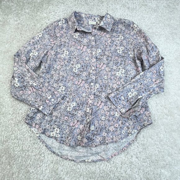 Spartina 449 Cotton Linen Blend Floral Print Button Down Shirt - Picture 1 of 6